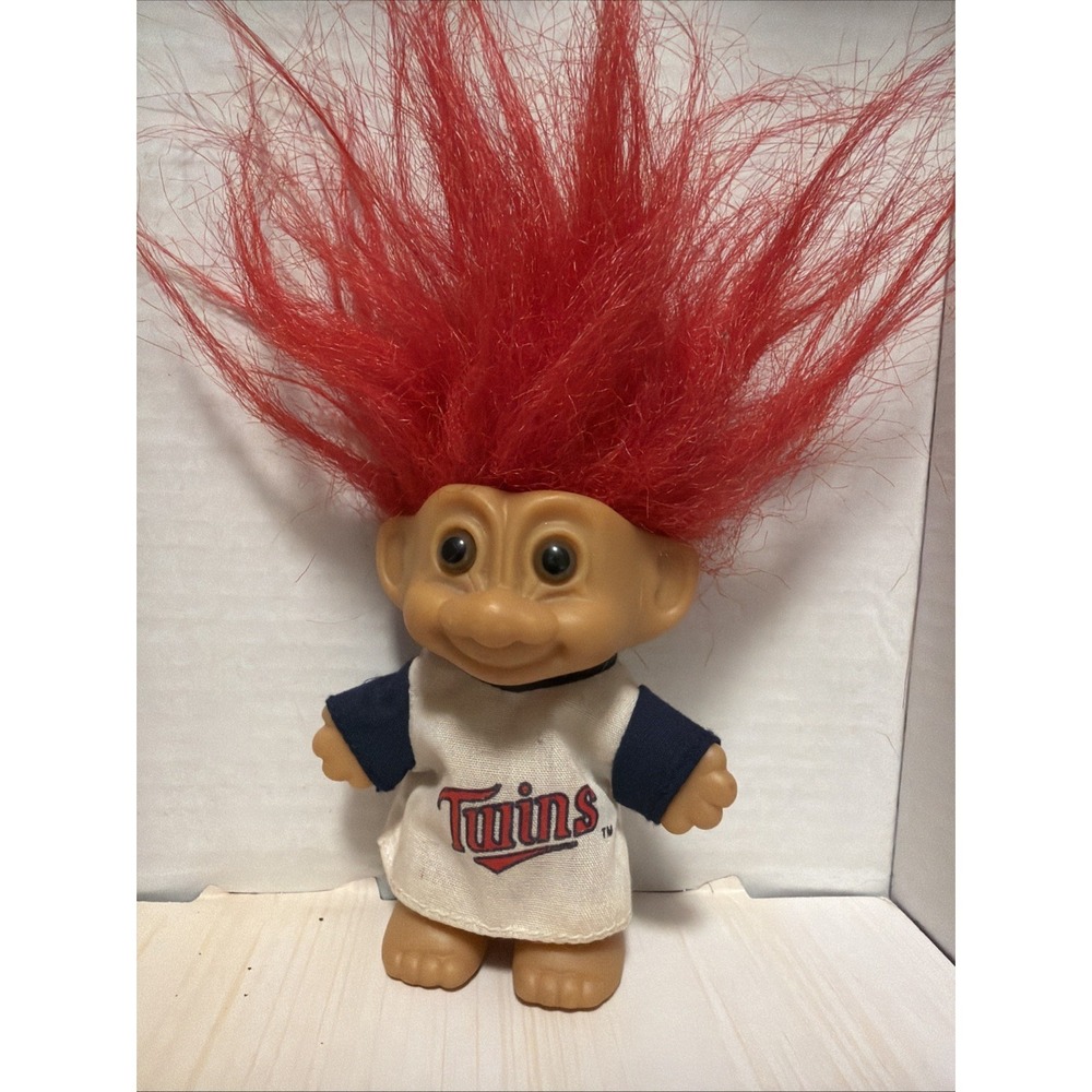 Vintage Russ Minnesota‎ Twins MLB Troll Doll Red Hair Baseball Jersey 3 Inch
